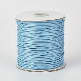 Honeyhandy Eco-Friendly Korean Waxed Polyester Cord, Light Sky Blue, 1.5mm, about 174.97yards/roll(160m/roll)