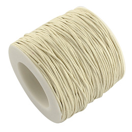 ARRICRAFT 1 Roll 1mm 100 Yards Waxed Cotton Cord Thread Beading String for Jewelry Making Crafting Beading Macrame Beige