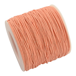 ARRICRAFT 1 Roll 1mm 100 Yards Waxed Cotton Cord Thread Beading String for Jewelry Making Crafting Beading Macrame Light Orange