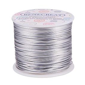 BENECREAT 15 Gauge 220FT Aluminum Wire Anodized Jewelry Craft Making Beading Floral Colored Aluminum Craft Wire - Silver