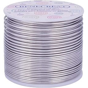 BENECREAT 15 Gauge 220FT Tarnish Resistant Jewelry Craft Wire Bendable Aluminum Sculpting Metal Wire for Jewelry Craft Beading Work - Primary Color, 1.5mm