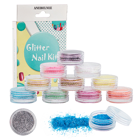 ANEBELNEE 12 Color Glitter Nail Powder Nail Pigment Powder Art Nail Glitter Decoration Cosmetic Festival Powder Make Up Kit for Body Festival Hair