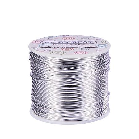 BENECREAT 17 Gauge Aluminum Wire Length 380FT Anodized Jewelry Craft Making Beading Floral Colored Aluminum Craft Wire - Silver