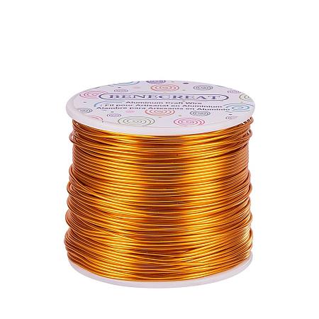 BENECREAT 17 Gauge Aluminum Wire Length 380FT Anodized Jewelry Craft Making Beading Floral Colored Aluminum Craft Wire - Gold