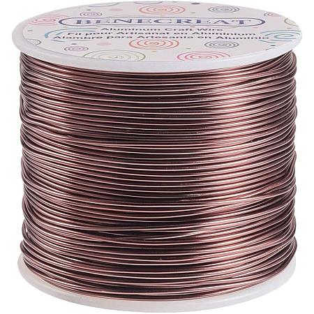 BENECREAT 12 17 18 Gauge Aluminum Wire (17 Gauge,380FT) Anodized Jewelry Craft Making Beading Floral Colored Aluminum Craft Wire - Brown