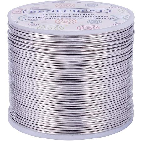 BENECREAT 17 Gauge 380FT Tarnish Resistant Jewelry Craft Wire Bendable Aluminum Sculpting Metal Wire for Jewelry Craft Beading Work - Primary Color, 1.2mm