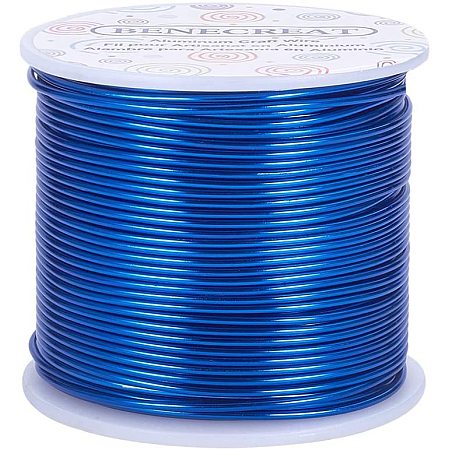 BENECREAT 15 Gauge 220FT Aluminum Wire Anodized Jewelry Craft Making Beading Floral Colored Aluminum Craft Wire - Blue