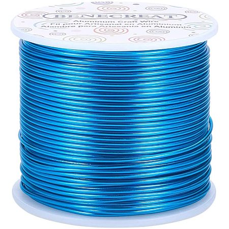 BENECREAT 15 Gauge 220FT Aluminum Wire Anodized Jewelry Craft Making Beading Floral Colored Aluminum Craft Wire - DeepSkyBlue