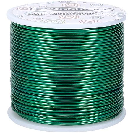 BENECREAT 15 Gauge 220FT Aluminum Wire Anodized Jewelry Craft Making Beading Floral Colored Aluminum Craft Wire - Green
