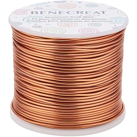 BENECREAT 223FT Matte Jewelry Craft Wire 15 Gauge Tarnish Resistant Aluminum Wire Copper Wire for Beading Sculpting Model Making