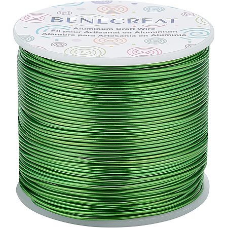 BENECREAT 380FT Matte Jewelry Craft Wire 17 Gauge Tarnish Resistant Aluminum Wire for Beading Earring Jewelry Making, Lime Green