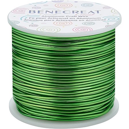 BENECREAT 223FT Matte Jewelry Craft Wire 15 Gauge Tarnish Resistant Aluminum Wire for Beading Sculpting Model Making, Lime Green