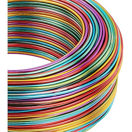 BENECREAT Multicolor Jewelry Craft Aluminum Wire (15 Gauge, 328 Feet) Bendable Metal Wire for Jewelry Beading Craft Project - Green, Purple, Blue, Red
