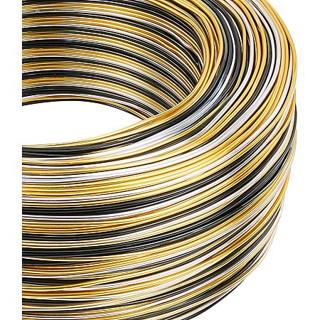 BENECREAT Multicolor Jewelry Craft Aluminum Wire (15 Gauge, 328 Feet) Bendable Metal Wire for Jewelry Beading Craft Project - Silver, Brown, Purple, Pink, Sienna