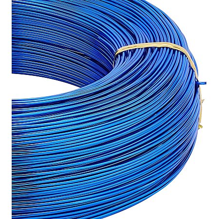 BENECREAT 656 Feet 18 Gauge Aluminum Wire Bendable Metal Sculpting Wire for Beading Jewelry Making Art and Craft Project, Blue