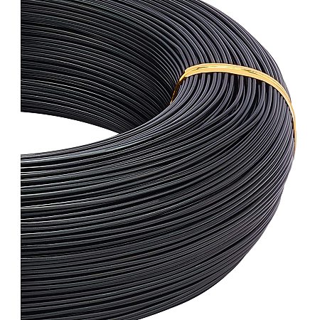 BENECREAT 656 Feet 18 Gauge Jewelry Craft Wire Aluminum Wire Bendable Metal Sculpting Wire for Beading Jewelry Making, Black