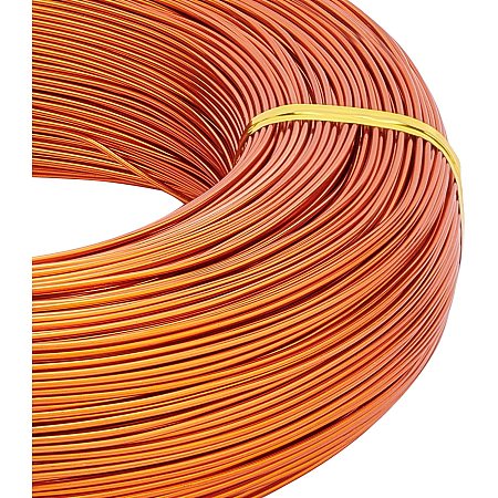 BENECREAT 656 Feet 18 Gauge Aluminum Wire Bendable Metal Sculpting Wire for Beading Jewelry Making Art and Craft Project, Orange
