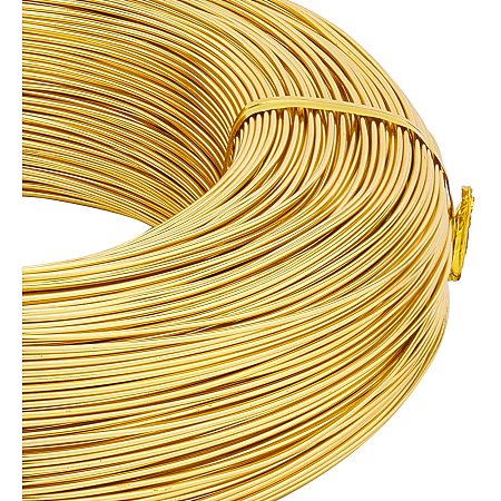 BENECREAT 656 Feet 18 Gauge Gold Craft Wire Aluminum Wire Bendable Metal Sculpting Wire for Beading Jewelry Making Art and Craft Project