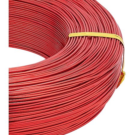 BENECREAT 656 Feet 18 Gauge Aluminum Wire Bendable Metal Sculpting Wire for Beading Jewelry Making Christmas Art and Craft Project, Red