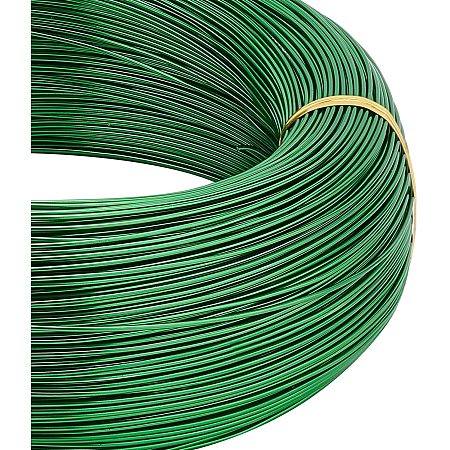 BENECREAT 656 Feet 18 Gauge Aluminum Wire Bendable Metal Sculpting Wire for Beading Jewelry Making Art and Christmas Craft Project, Green
