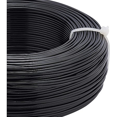 BENECREAT 328 Feet 15 Gauge Jewelry Craft Wire Aluminum Wire Bendable Metal Sculpting Wire for Beading Jewelry Making, Black
