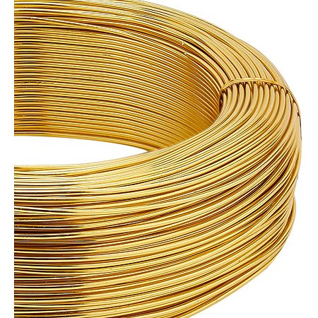 BENECREAT 328 Feet 15 Gauge Gold Craft Wire Aluminum Wire Bendable Metal Sculpting Wire for Beading Jewelry Making Art and Craft Project