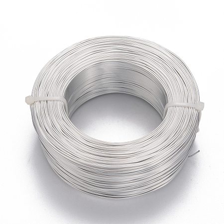 Honeyhandy Aluminum Wire, Flexible Craft Wire, for Beading Jewelry Doll Craft Making, Silver, 18 Gauge, 1.0mm, 200m/500g(656.1 Feet/500g)