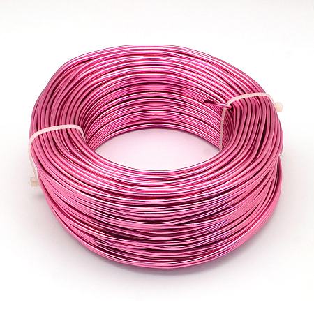 Honeyhandy Round Aluminum Wire, Flexible Craft Wire, for Beading Jewelry Doll Craft Making, Camellia, 18 Gauge, 1.0mm, 200m/500g(656.1 Feet/500g)