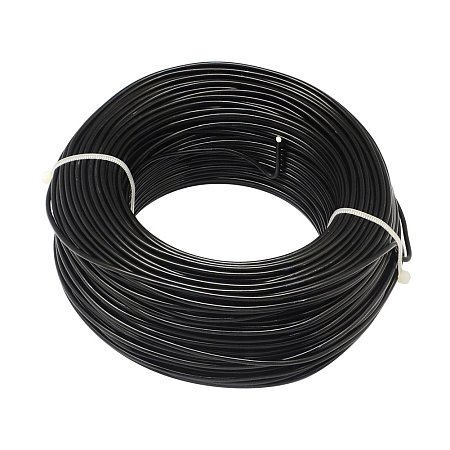 NBEADS 500g Aluminum Wire, Black, 1.5mm; about 100m/500g
