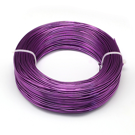 Honeyhandy Aluminum Wire, Flexible Craft Wire, for Beading Jewelry Doll Craft Making, Dark Violet, 15 Gauge, 1.5mm, 100m/500g(328 Feet/500g)