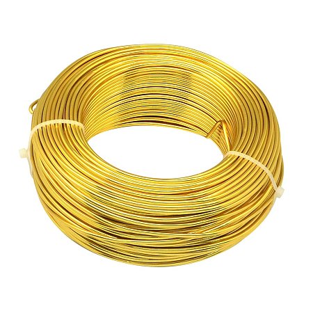 NBEADS 500g Aluminum Wire, Gold, 1.5mm; about 100m/500g