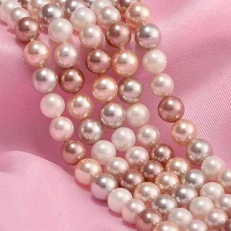 ARRICRAFT Shell Pearl Beads Strands, Polished, Round, Mixed Color, 6mm, about 64pcs/strand, 15.9 inches
