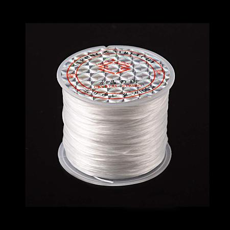 NBEADS 25 Rolls of 0.8mm White Elastic Stretch Fibre Wire Beading Cords Jewelry Making Strings,60m/Roll