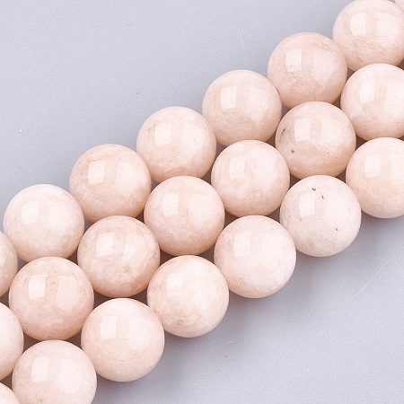 Natural Quartz Beads Strands, Round, Dyed, Pink, 12mm, Hole: 1.2mm, about 33pcs/strand, 15.1 inch