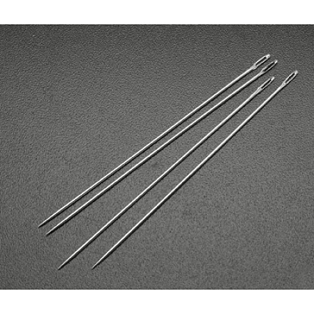 Honeyhandy Iron Sewing Needles, Darning Needles, Size: about 58mm long, 0.7mm thick, hole: 0.6mm, 25pcs/bag