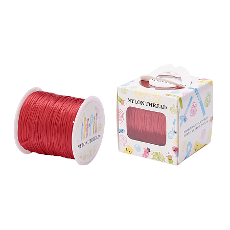 Honeyhandy Nylon Thread, Rattail Satin Cord, Red, 1.0mm, about 76.55 yards(70m)/roll
