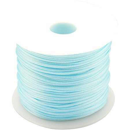 Pandahall Elite About 70m 1mm Korean Silk Thread Nylon Thread Silk Cord for Crafts Jewelry Making (LightSkyBlue)
