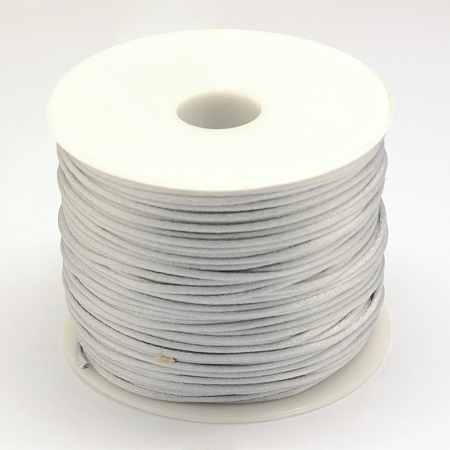 Honeyhandy Nylon Thread, Rattail Satin Cord, Light Grey, 1.5mm, about 49.21 yards(45m)/roll