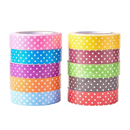 ARRICRAFT 10 Rolls 15mm Washi Masking Tape Polka Dot Pattern Decorative Adhesive Tape for Arts and DIY Crafts, Scrapbooking, Gift Wrapping, Bullet Journal, Planner 4.37 Yard per Roll