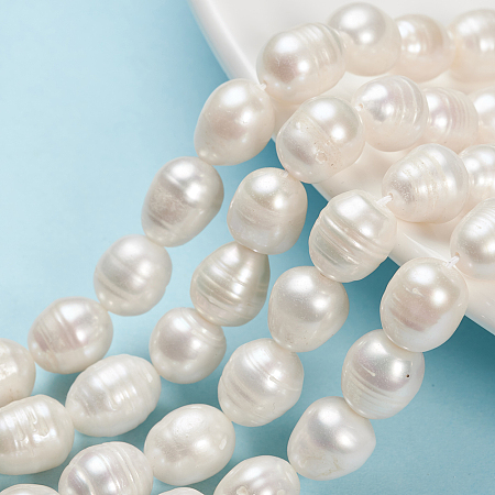 ARRICRAFT Natural Cultured Freshwater Pearl Beads, Rice, White, 11~13x10~11mm, Hole: 0.8mm, about 30~31pcs/strand, 14.96 inches(37cm)