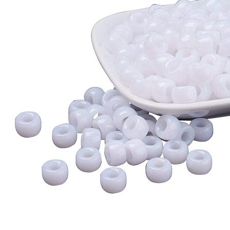 NBEADS 1900pcs/500g White Acrylic Pony Beads, Opaque Large Hole Barrel Spacer Beads fit Snake Chain Bracelet Jewelry Making