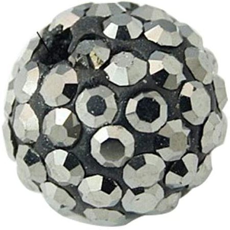 Arricraft About 50 Pcs 6mm Clay Pave Disco Ball Czech Crystal Rhinestone Shamballa Beads Charm Round Spacer Bead for Jewelry Making Jet Hematite