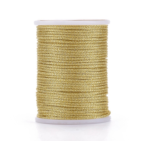 Honeyhandy Polyester Braided Cord, with Metallic Cord, Gold, 1mm, about 7.65 yards(7m)/roll