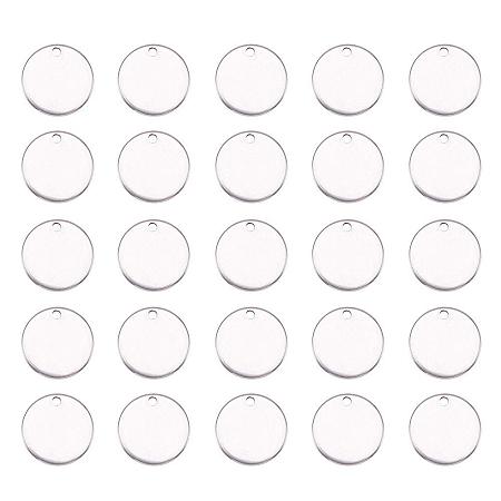 ARRICRAFT 100 Pcs 304 Stainless Steel Flat Round Blank Stamping Tag Pendants Sets for Bracelet Earring Pendant Charms Size 13x1mm