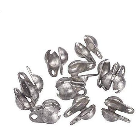 Pandahall Elite 100pcs Stainless Steel Cord Ends Open Clamshell Crimp Bead Tips Knot Covers End Caps Jewelry Findings for Bracelet Necklace Making DIY