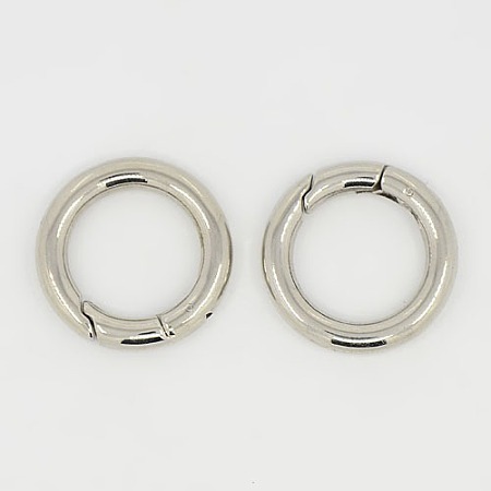 Honeyhandy 304 Stainless Steel Spring Gate Rings, O Rings, Stainless Steel Color, 6 Gauge, 24x4mm, Inner Diameter: 16mm