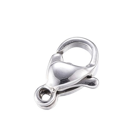 NBEADS 100pcs Grade A 304 Stainless Steel Lobster Claw Clasps Homemade Jewelry Clasps