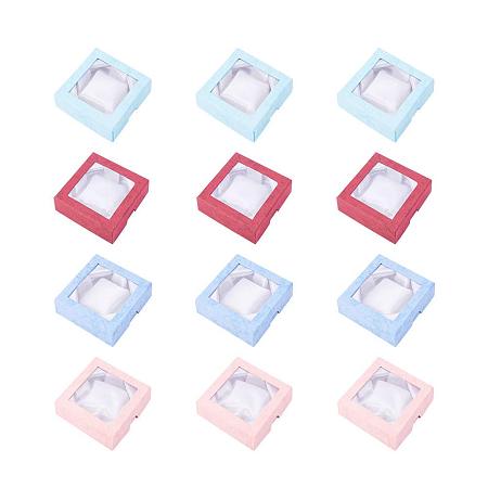 ARRICRAFT 6Pcs Cardboard Small Jewelry Boxes Gift Packaging Boxes 9x9x2cm Bangle, Bracelet Necklace Mixed Color