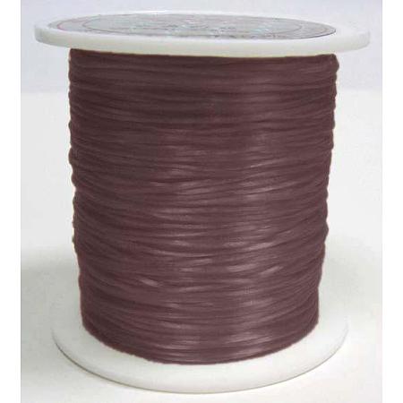 Honeyhandy Flat Elastic Crystal String, Elastic Beading Thread, for Stretch Bracelet Making, Dyed, Saddle Brown, 0.8mm, about 65.61 yards(60m)/roll