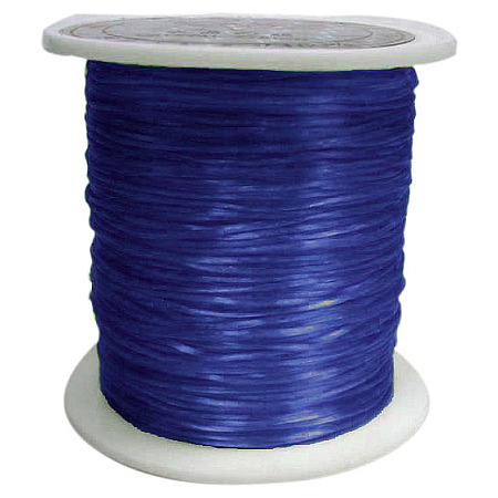 Honeyhandy Flat Elastic Crystal String, Elastic Beading Thread, for Stretch Bracelet Making, Dyed, Blue, 0.8mm, about 65.61 yards(60m)/roll
